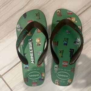 Havaianas Green Minecraft Flip Flops for Kids